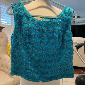 Vintage Evening Silk beaded top
